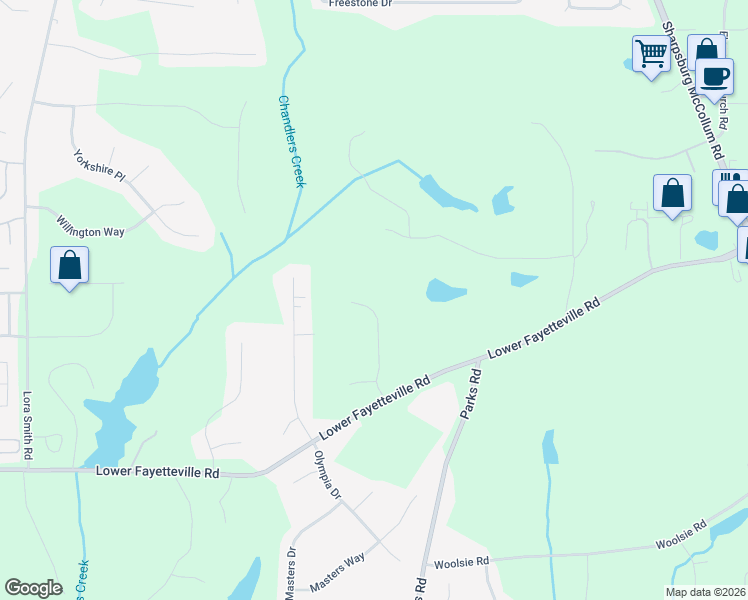 map of restaurants, bars, coffee shops, grocery stores, and more near 145 Big Horn Drive in Newnan
