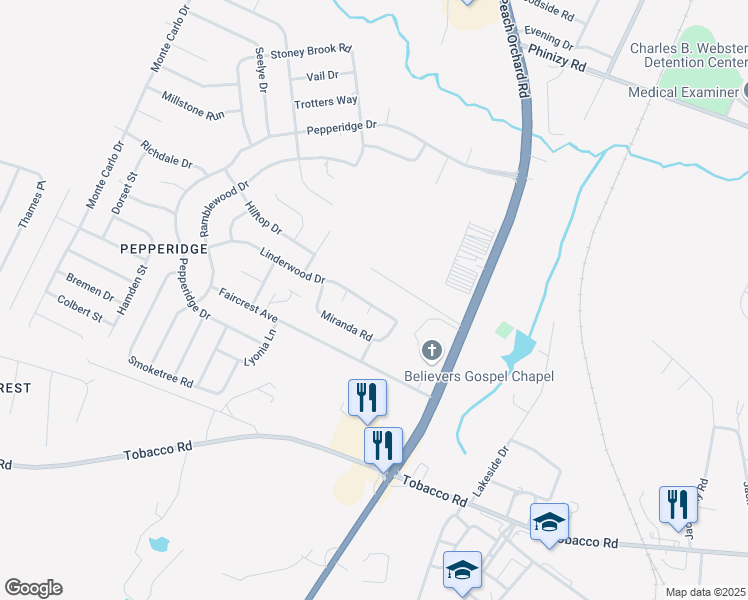 map of restaurants, bars, coffee shops, grocery stores, and more near 3459 Linderwood Drive in Augusta
