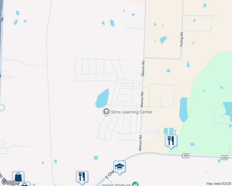 map of restaurants, bars, coffee shops, grocery stores, and more near 4115 Bridle Path Lane in Sanger