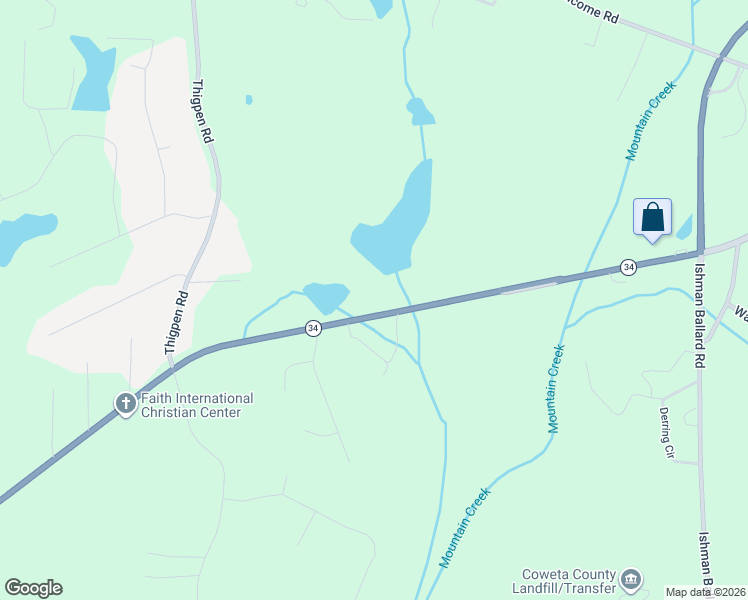 map of restaurants, bars, coffee shops, grocery stores, and more near 929 Georgia 34 in Newnan