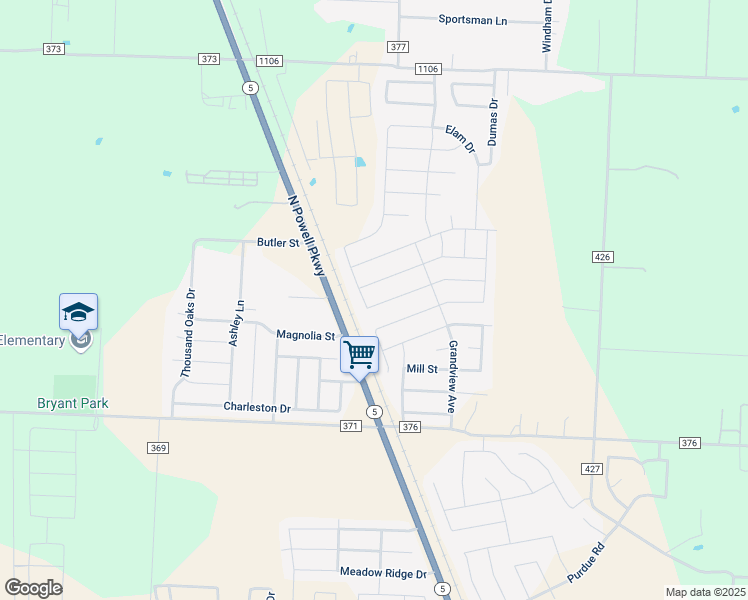 map of restaurants, bars, coffee shops, grocery stores, and more near 113 Aaron Street in Anna