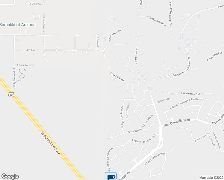 map of restaurants, bars, coffee shops, grocery stores, and more near 3882 South Summit TR in Gold Canyon