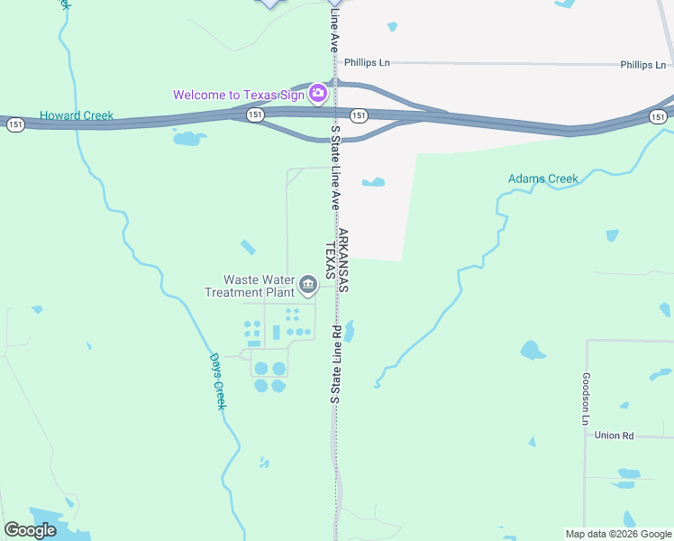 map of restaurants, bars, coffee shops, grocery stores, and more near Miller County Road 28 in Texarkana
