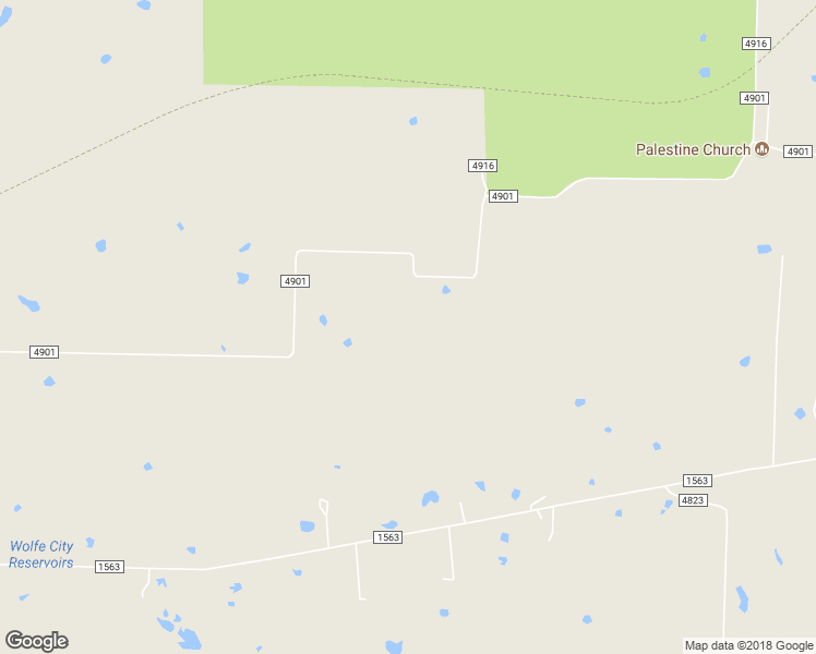 map of restaurants, bars, coffee shops, grocery stores, and more near 1623 County Road 4901 in Wolfe City