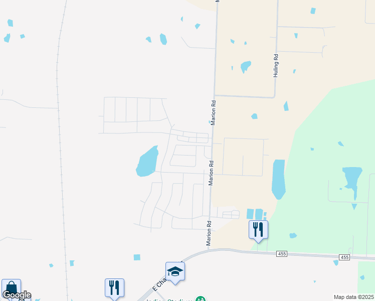 map of restaurants, bars, coffee shops, grocery stores, and more near 11501 Marion Road in Sanger