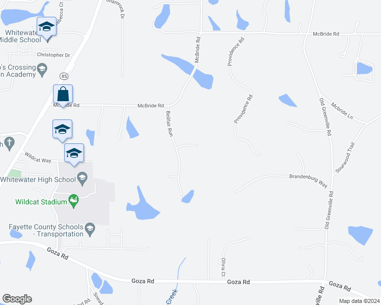 map of restaurants, bars, coffee shops, grocery stores, and more near 115 Broad Meadows Lane in Fayetteville