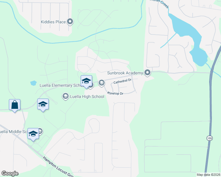 map of restaurants, bars, coffee shops, grocery stores, and more near 288 Klinetop Drive in McDonough