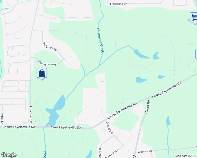 map of restaurants, bars, coffee shops, grocery stores, and more near 160 Vineyards Drive in Newnan