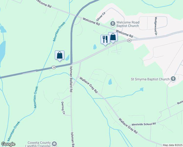 map of restaurants, bars, coffee shops, grocery stores, and more near 104 Chapel Hill Parkway in Raymond