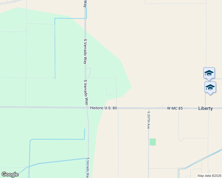 map of restaurants, bars, coffee shops, grocery stores, and more near 18107 West Dunlap Road in Goodyear