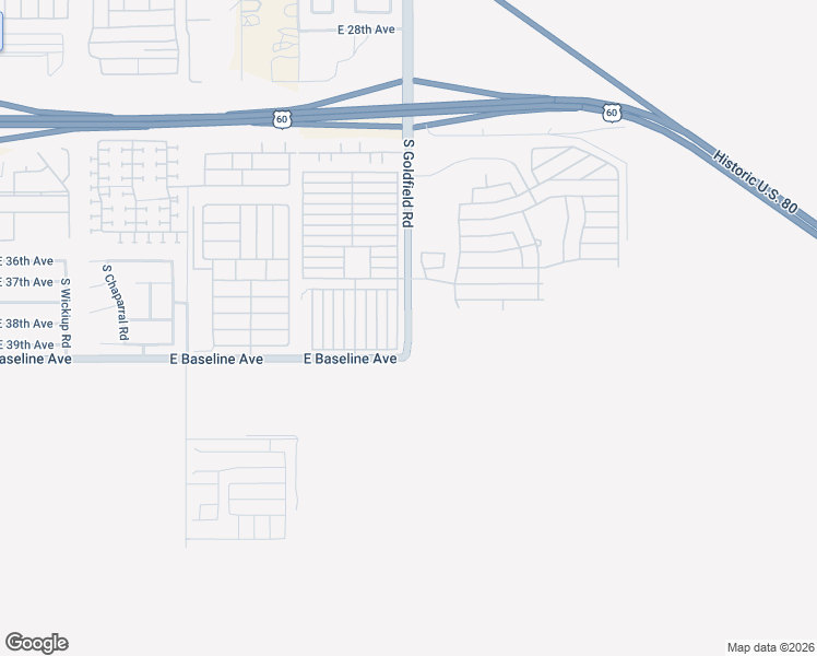 map of restaurants, bars, coffee shops, grocery stores, and more near 3711 South Goldfield Road in Apache Junction