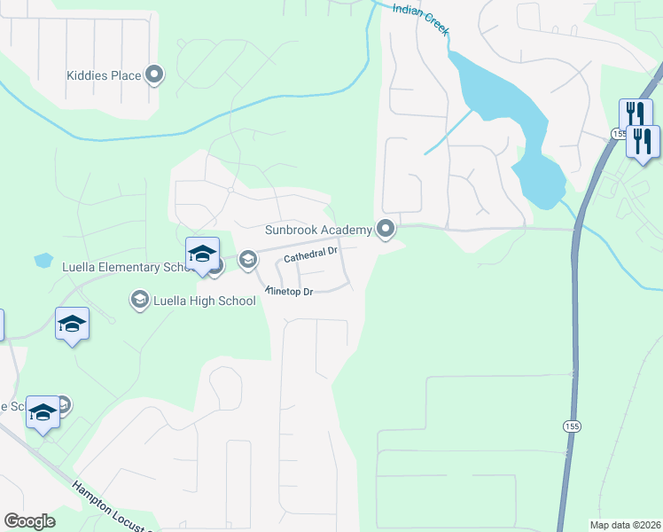 map of restaurants, bars, coffee shops, grocery stores, and more near 729 Douglas Circle in McDonough