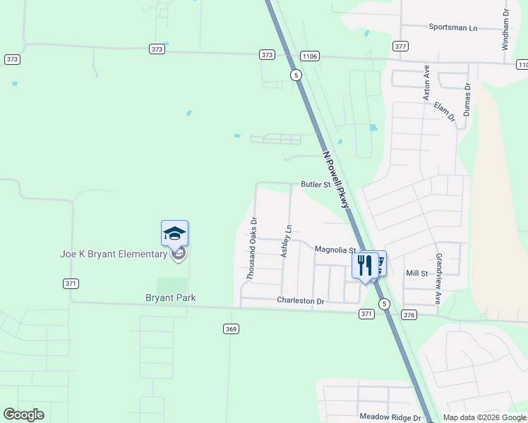 map of restaurants, bars, coffee shops, grocery stores, and more near 2908 Thousand Oaks Drive in Anna
