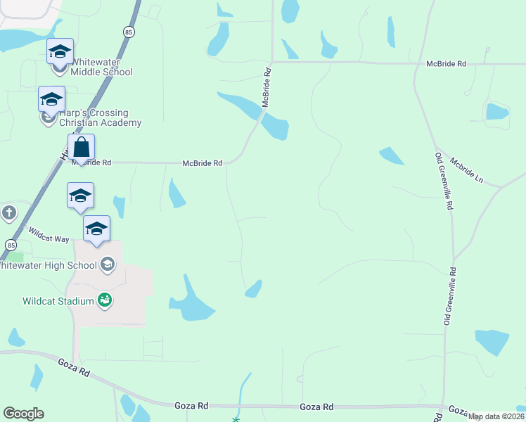 map of restaurants, bars, coffee shops, grocery stores, and more near 130 Broad Meadows Lane in Fayetteville