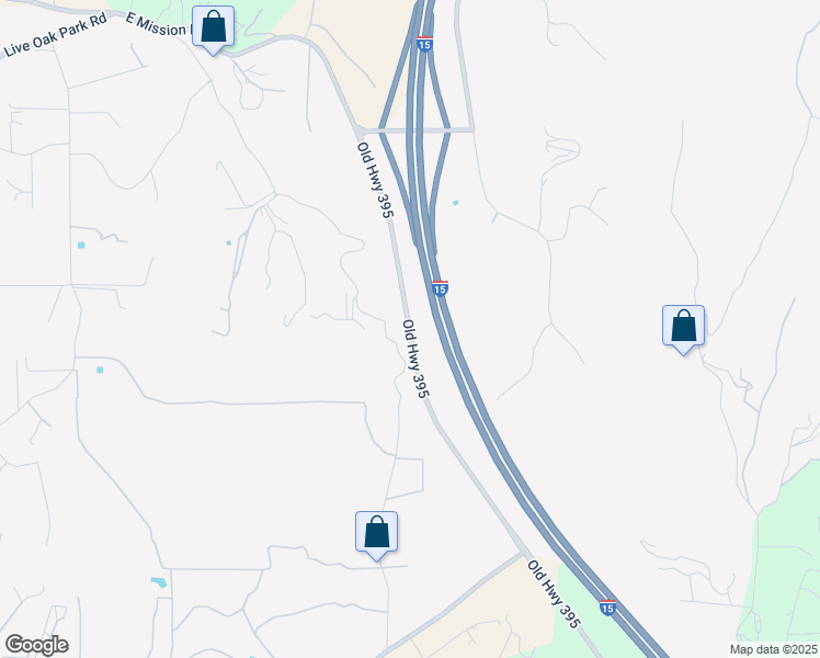 map of restaurants, bars, coffee shops, grocery stores, and more near Old Highway 395 in Fallbrook
