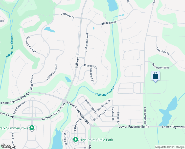 map of restaurants, bars, coffee shops, grocery stores, and more near 36 Crescent Street in Newnan