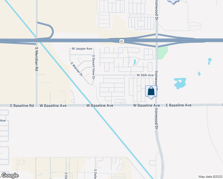 map of restaurants, bars, coffee shops, grocery stores, and more near 2380 East Baseline Avenue in Apache Junction