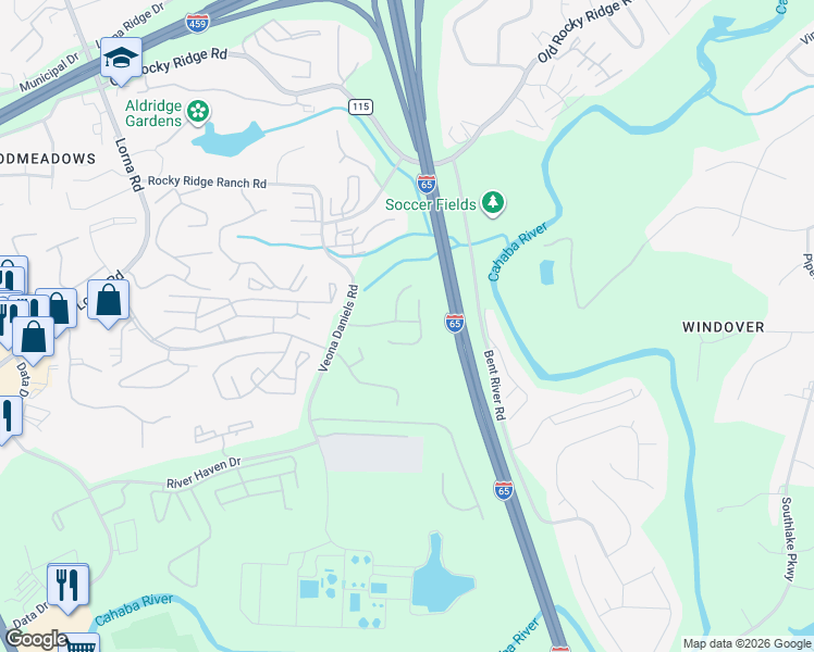 map of restaurants, bars, coffee shops, grocery stores, and more near 1037 Ashwood Drive in Birmingham