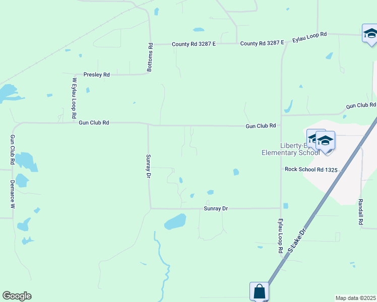 map of restaurants, bars, coffee shops, grocery stores, and more near 50 Private Road 13121 in Texarkana