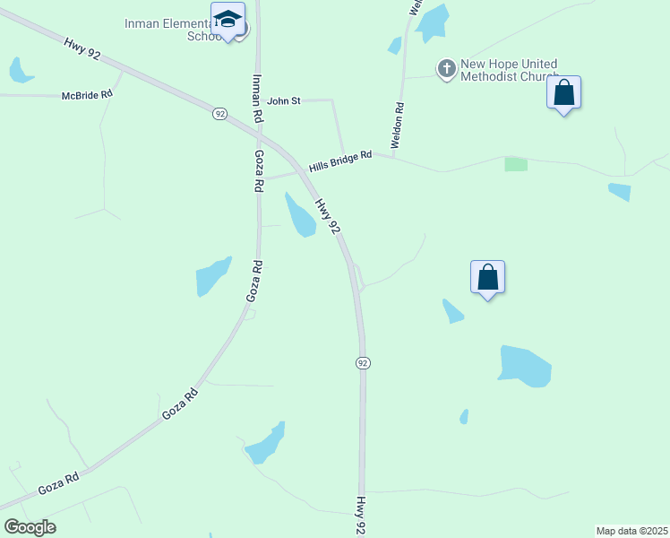 map of restaurants, bars, coffee shops, grocery stores, and more near 1675 Highway 92 in Fayetteville