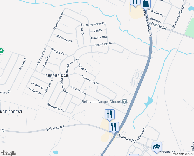 map of restaurants, bars, coffee shops, grocery stores, and more near 3708 Cardiff Street in Augusta