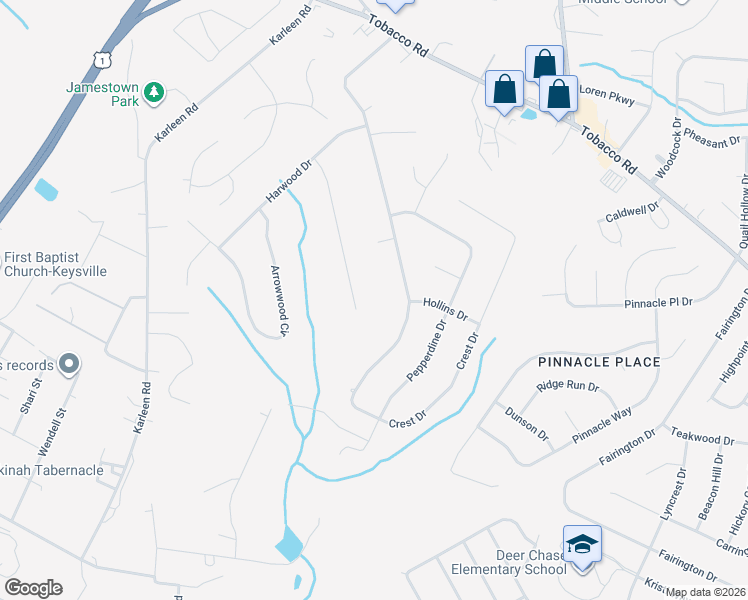 map of restaurants, bars, coffee shops, grocery stores, and more near 2532 Sand Ridge Court in Hephzibah