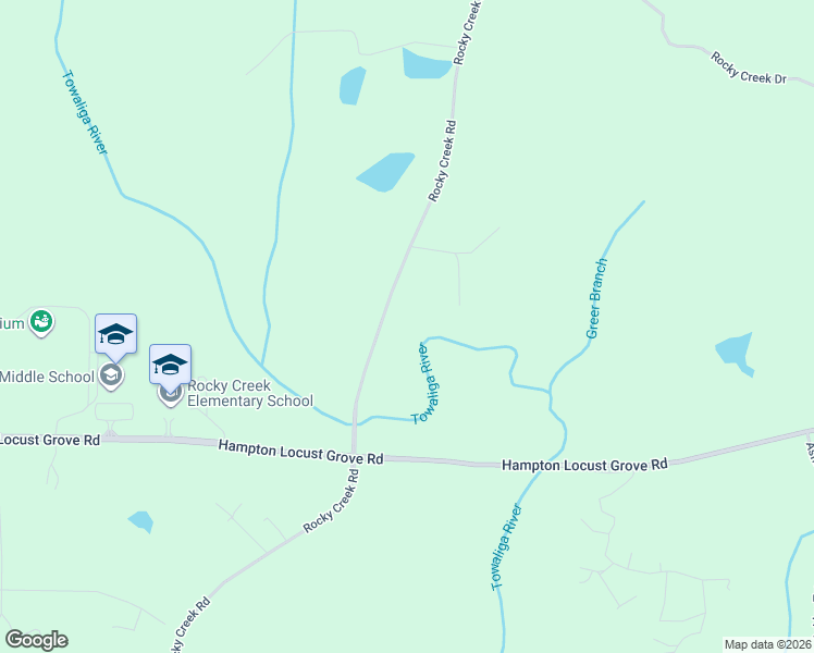 map of restaurants, bars, coffee shops, grocery stores, and more near 915 Rocky Creek Road in Hampton