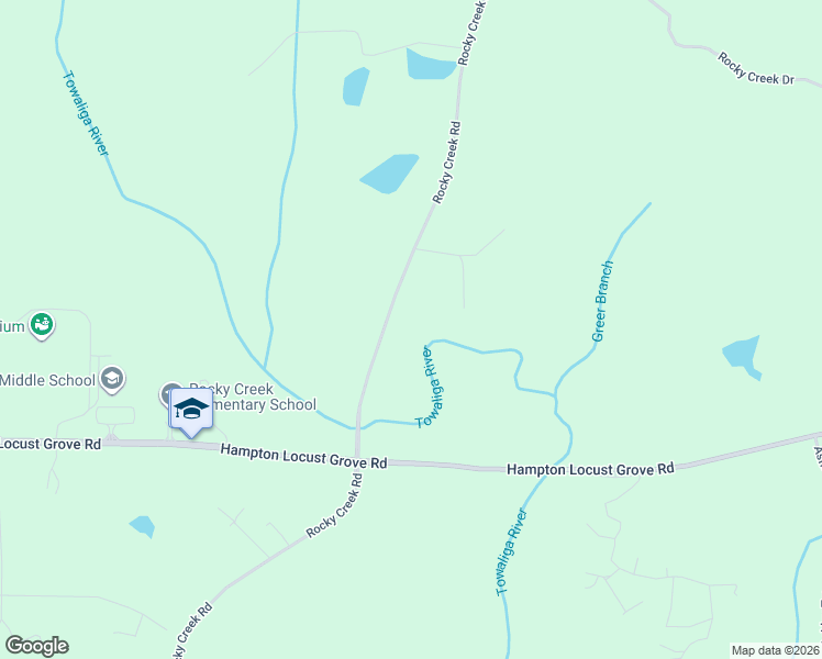 map of restaurants, bars, coffee shops, grocery stores, and more near 915 Rocky Creek Road in Hampton