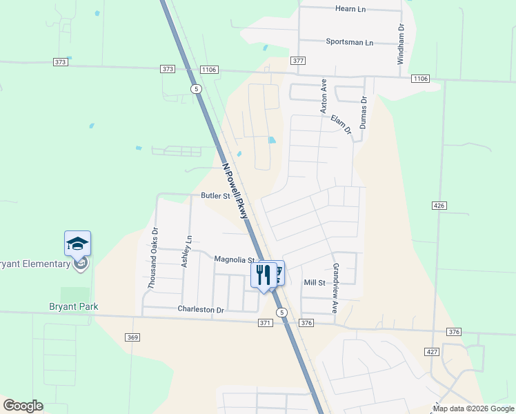 map of restaurants, bars, coffee shops, grocery stores, and more near 2967 Kyle Street in Anna