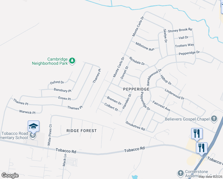 map of restaurants, bars, coffee shops, grocery stores, and more near 3523 Brockdale Drive in Augusta