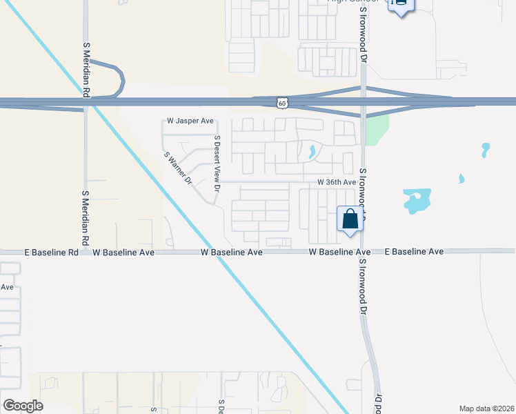 map of restaurants, bars, coffee shops, grocery stores, and more near 2380 East Baseline Avenue in Apache Junction