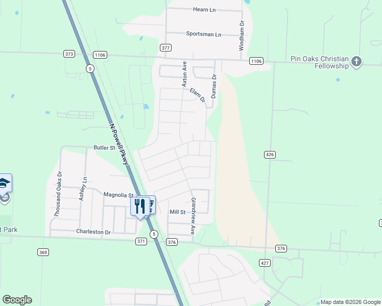 map of restaurants, bars, coffee shops, grocery stores, and more near 3000 Dale Road in Anna
