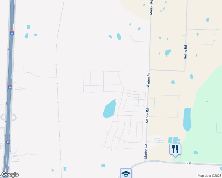 map of restaurants, bars, coffee shops, grocery stores, and more near 4126 Bridle Path Lane in Sanger