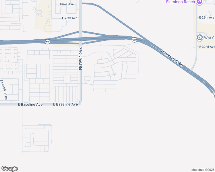 map of restaurants, bars, coffee shops, grocery stores, and more near 3301 S Goldfield Rd in Apache Junction