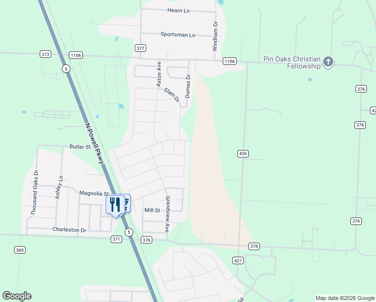 map of restaurants, bars, coffee shops, grocery stores, and more near 316 Ryan Street in Anna