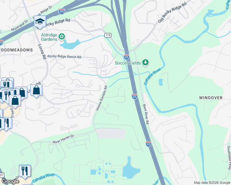 map of restaurants, bars, coffee shops, grocery stores, and more near 1037 Ashwood Drive in Birmingham