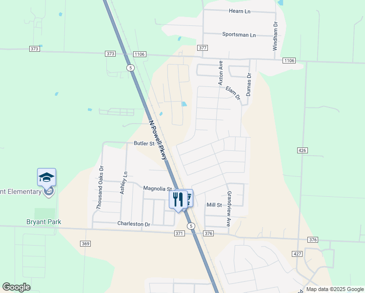 map of restaurants, bars, coffee shops, grocery stores, and more near 2967 Kyle Street in Anna