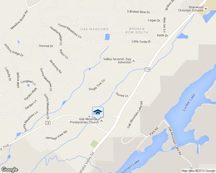 map of restaurants, bars, coffee shops, grocery stores, and more near 5577-5583 Surrey Lane in Birmingham