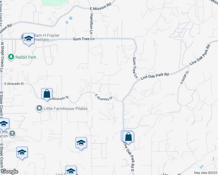 map of restaurants, bars, coffee shops, grocery stores, and more near 174 Vía De Casa in Fallbrook