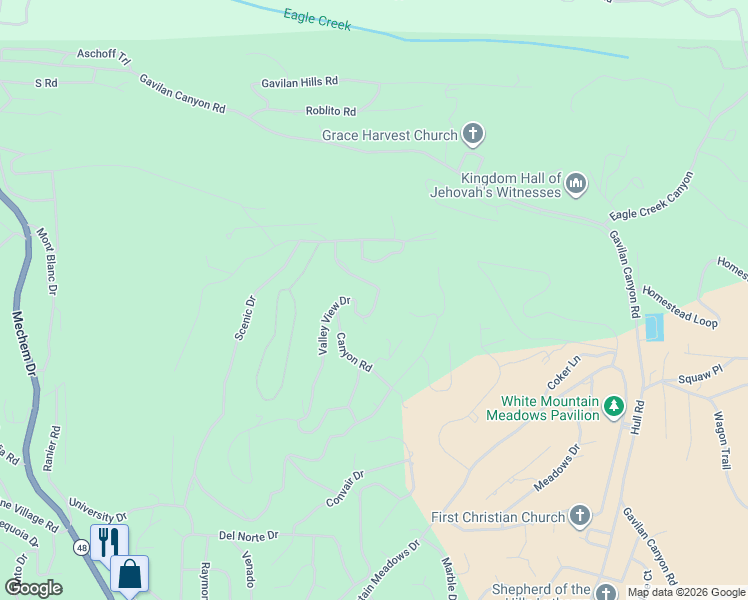 map of restaurants, bars, coffee shops, grocery stores, and more near 312 Valley View Drive in Ruidoso