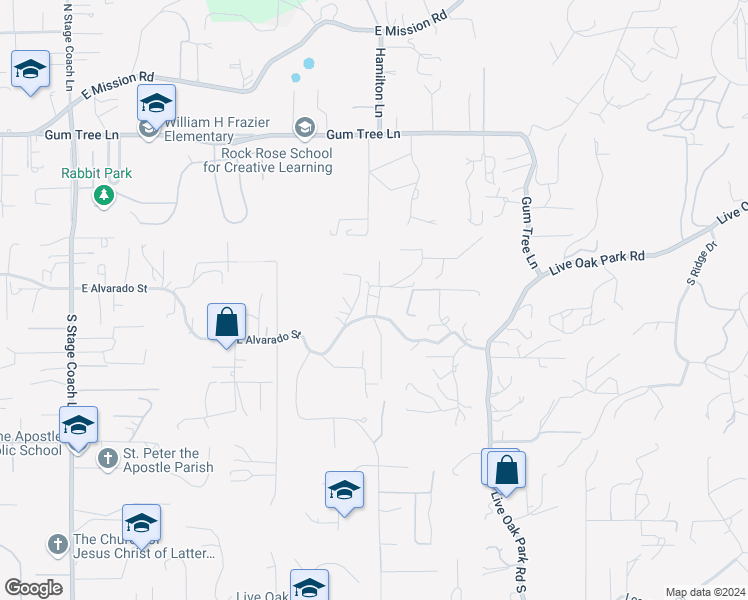 map of restaurants, bars, coffee shops, grocery stores, and more near 129 Emilia Lane in Fallbrook