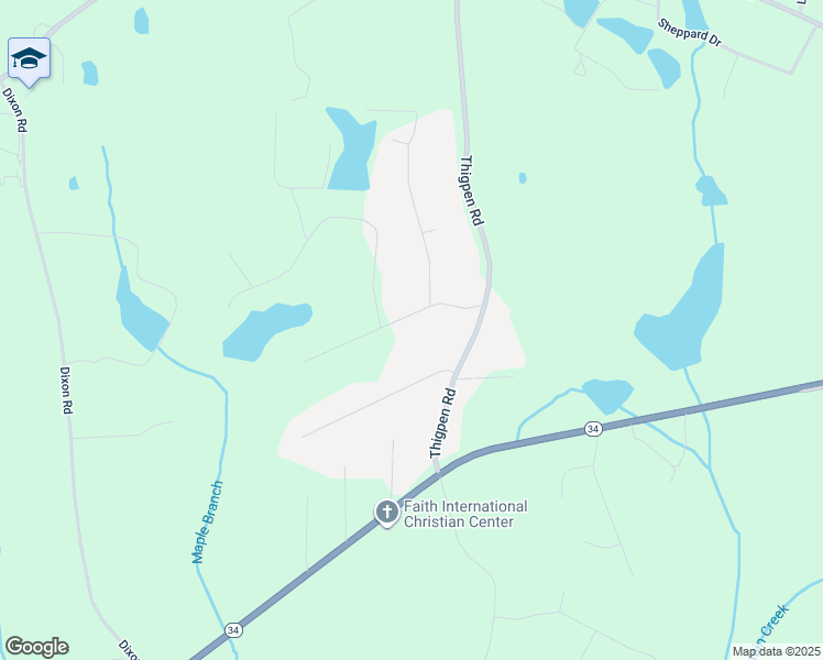 map of restaurants, bars, coffee shops, grocery stores, and more near 80 Frances Shirey Way in Newnan