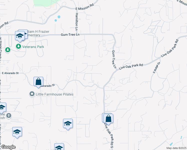 map of restaurants, bars, coffee shops, grocery stores, and more near 174 Vía De Casa in Fallbrook
