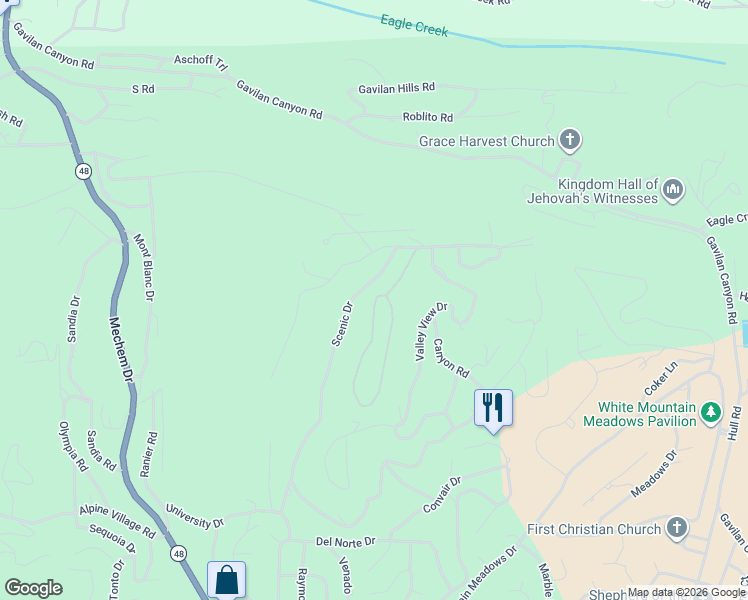 map of restaurants, bars, coffee shops, grocery stores, and more near 114-198 Scenic Dr in Ruidoso