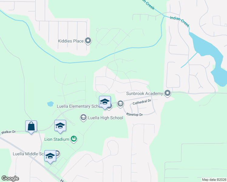 map of restaurants, bars, coffee shops, grocery stores, and more near 483-497 Walker Drive in Locust Grove