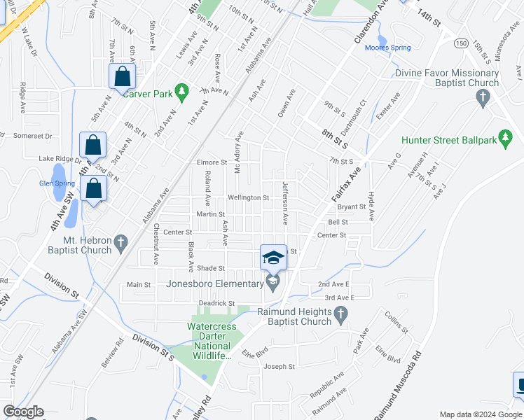 map of restaurants, bars, coffee shops, grocery stores, and more near 329 Owen Avenue in Bessemer