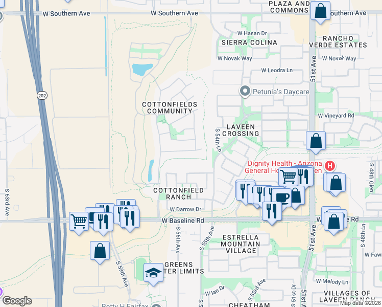 map of restaurants, bars, coffee shops, grocery stores, and more near 5534 West Carson Road in Phoenix