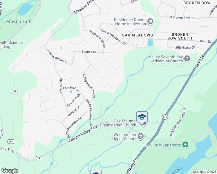 map of restaurants, bars, coffee shops, grocery stores, and more near 5279 Birdsong Road in Birmingham