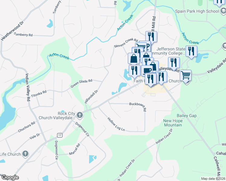 map of restaurants, bars, coffee shops, grocery stores, and more near 481 Hillandell Drive in Birmingham