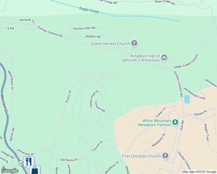 map of restaurants, bars, coffee shops, grocery stores, and more near 108 Circle Drive in Ruidoso